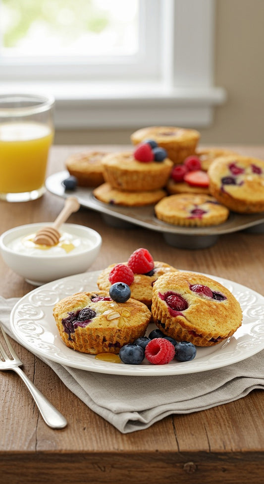 Berry Almond Pancake Muffins - GoodGrains.in