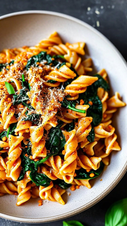 Garlic Spinach Pasta - GoodGrains.in