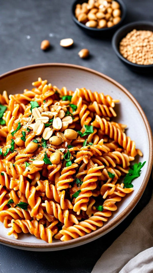 Gluten Free Pasta in Spicy Peanut Sauce - GoodGrains.in