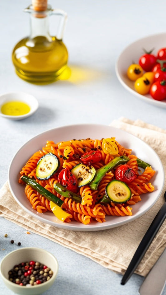 Gluten Free Pasta with Roasted Vegetables - GoodGrains.in