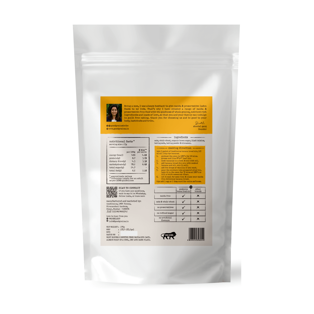 Banana Bread Mix - GoodGrains.in