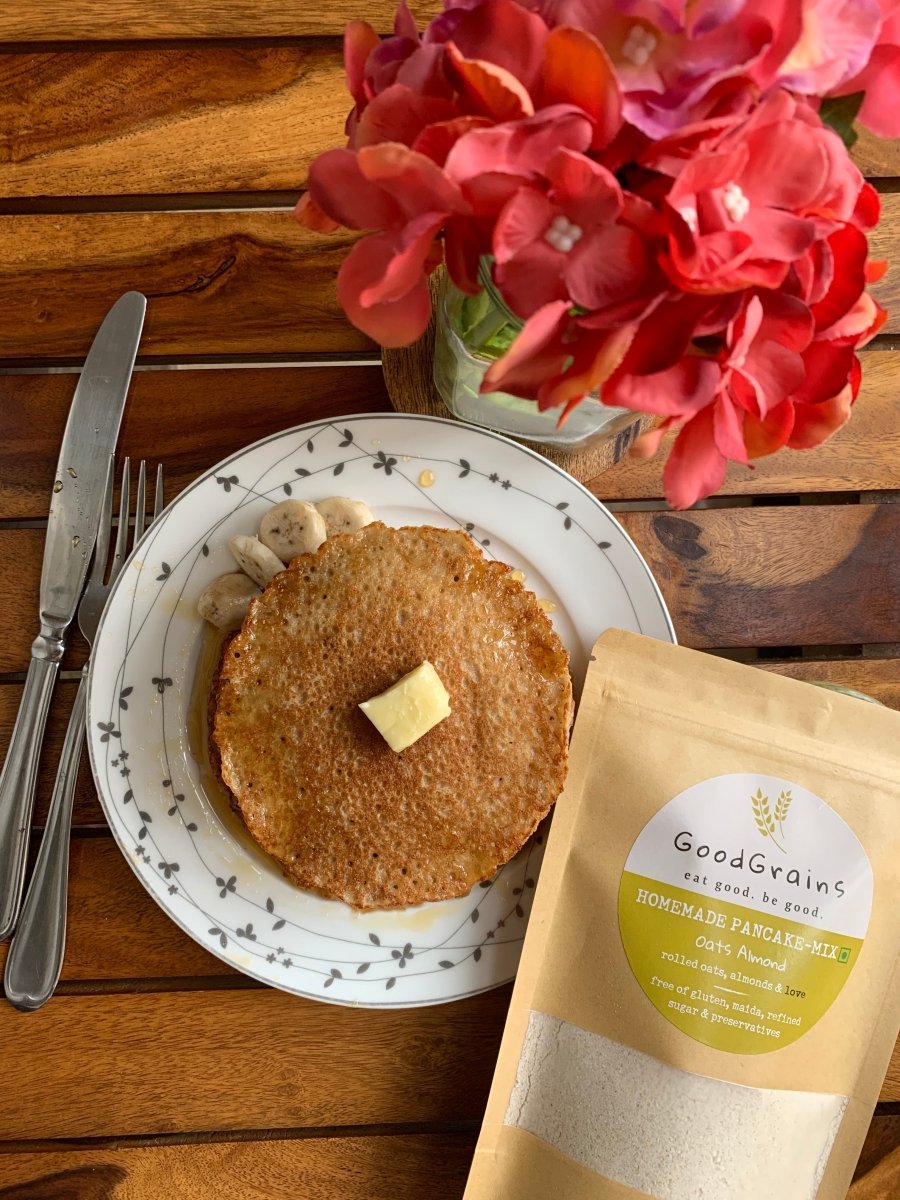 Oats & Almond Pancake Mix - GoodGrains.in