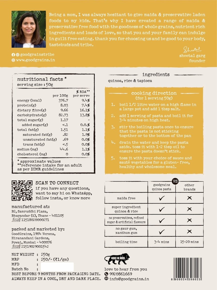 Quinoa Pasta - GoodGrains.in