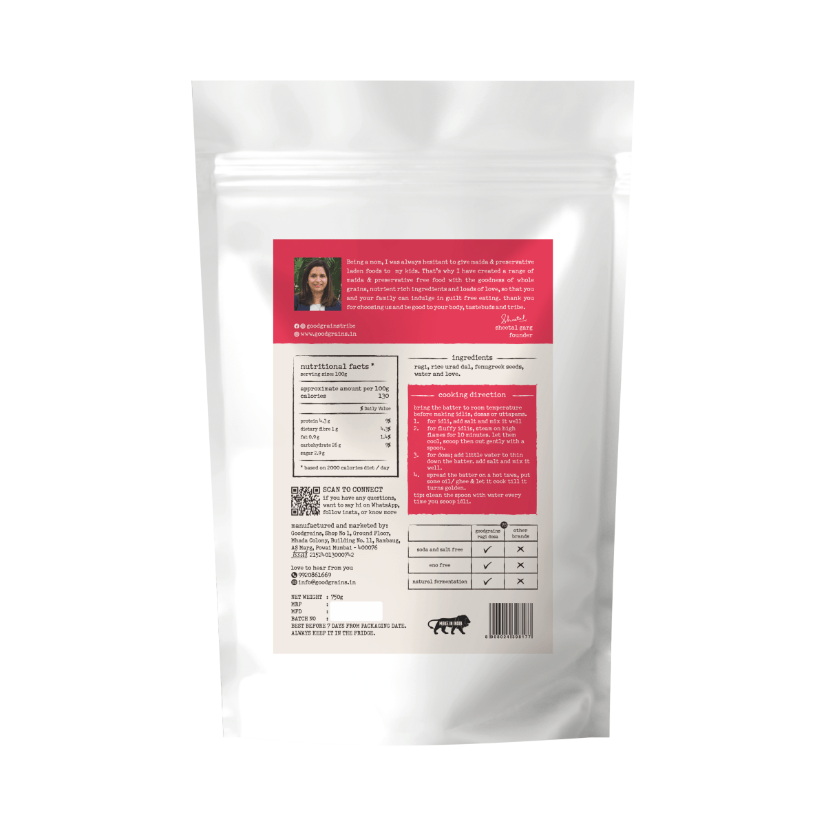 Ragi Dosa Batter - GoodGrains.in