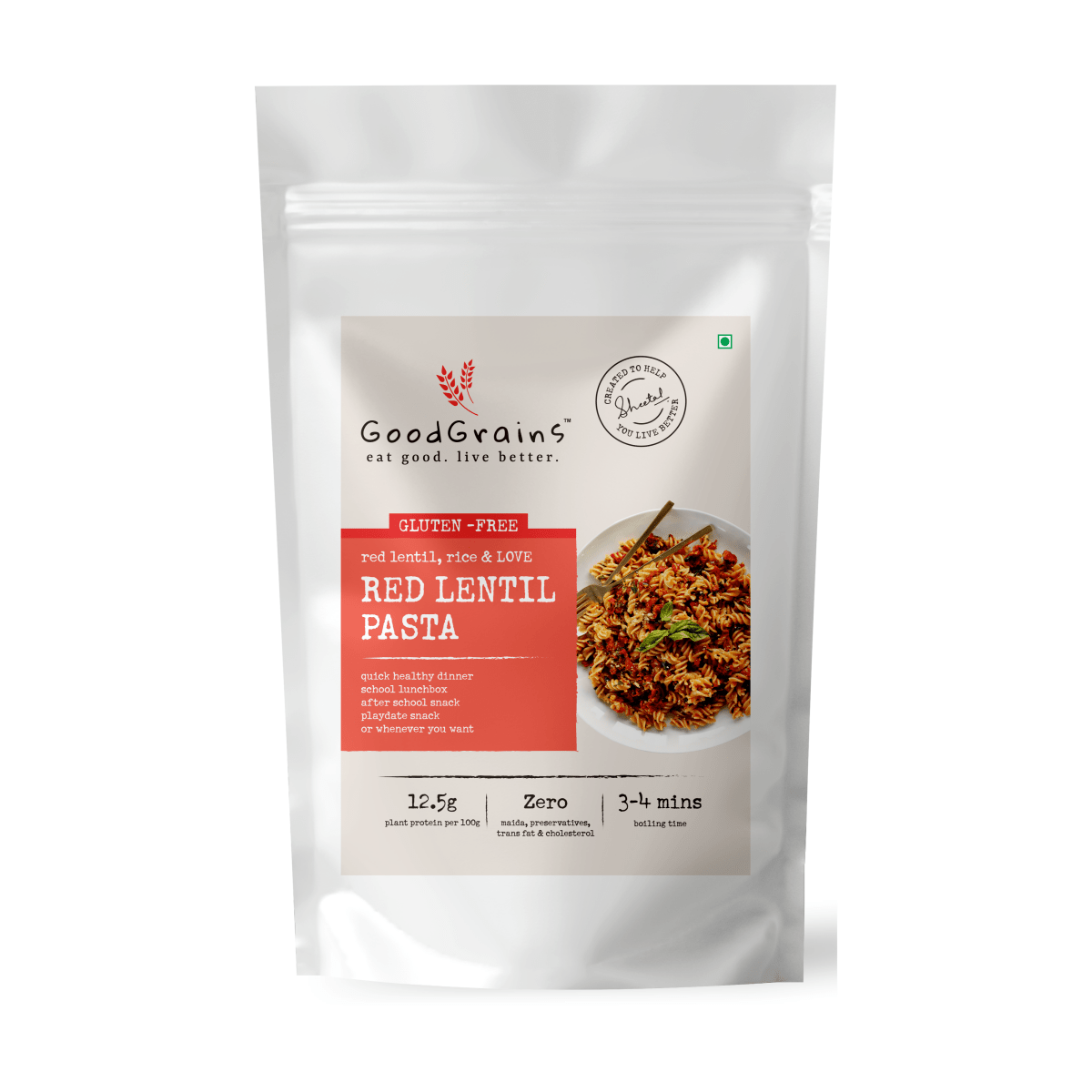 Red Lentil Pasta - GoodGrains.in