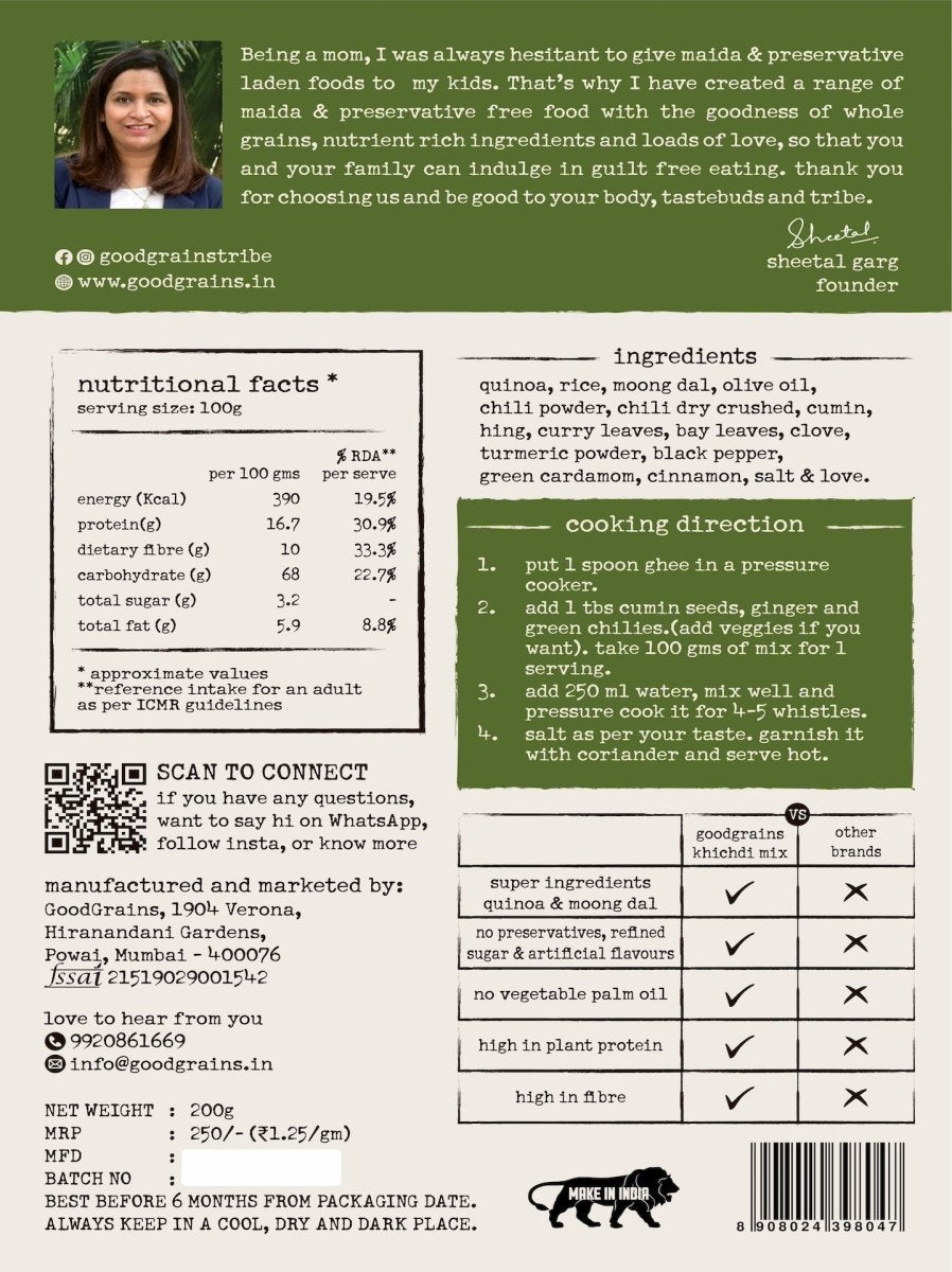 Quinoa Khichdi Mix - GoodGrains.in